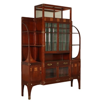 Liberty Display Cabinet Mahogany Italy Early 1900s