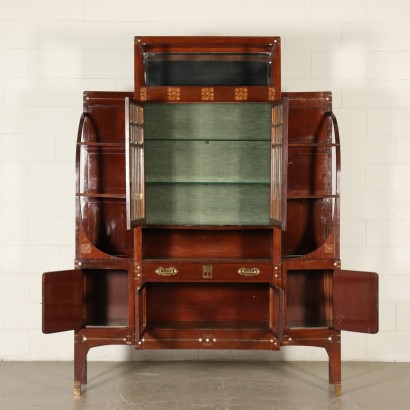 Liberty Display Cabinet Mahogany Italy Early 1900s