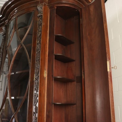 Large Bookcase Six Blocks Maple Mahogany England Mid 1800s