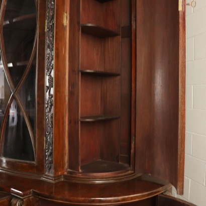Large Bookcase Six Blocks Maple Mahogany England Mid 1800s
