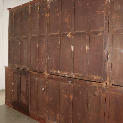 Large Bookcase Six Blocks Maple Mahogany England Mid 1800s