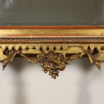 Revival Console Table with Mirror Marble Italy Late 1800s