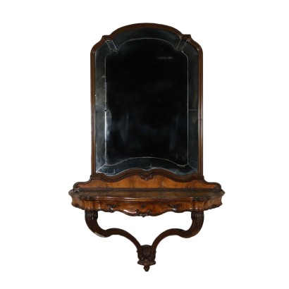 Console Noyer Marbre Miroir Italie '900