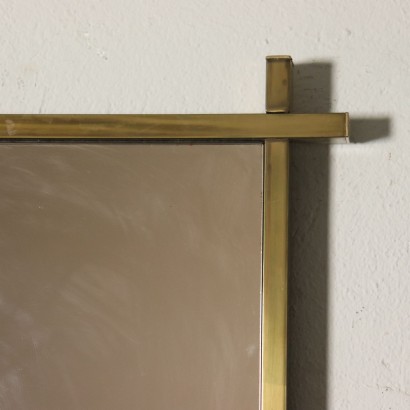 Console avec Miroir Laiton Verre Fabriqué en Italie Années 70