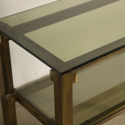 Console avec Miroir Laiton Verre Fabriqué en Italie Années 70