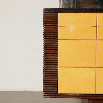 Buffet with Mirror Ash Veneer Italy Vintage 1930s-1940s