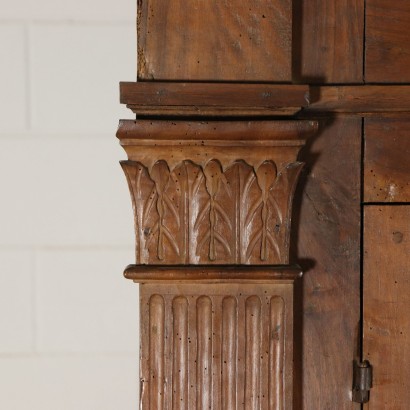 Impressive Double Body Cupboard Antique Wood Italy 20th Century