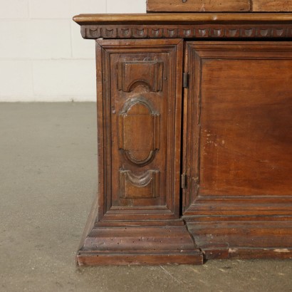 Impressive Double Body Cupboard Antique Wood Italy 20th Century