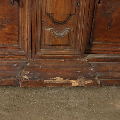 Impressive Double Body Cupboard Antique Wood Italy 20th Century