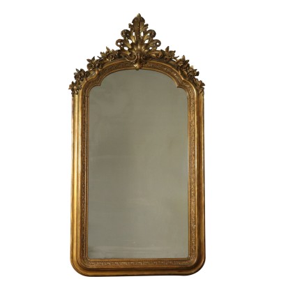 Large Antique Carved Mirror Italy Mid 19th Century