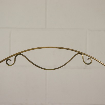 Magazine Rack Brass Metal Glass Vintage Italy 1950s