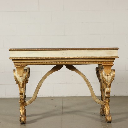 Table with Shrine Gilded Lacquered Wood Italy Late 1800s