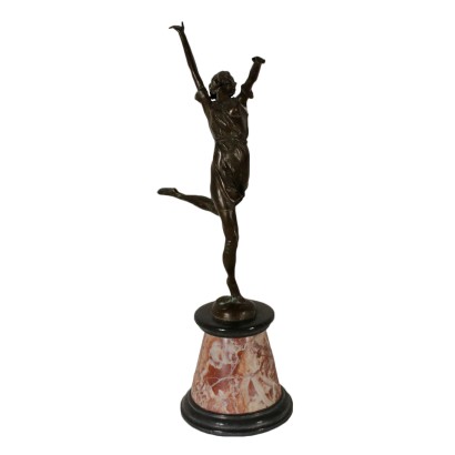 Bronze Sculpture Dancer Marble Base Copy by Bruno Zach France '900