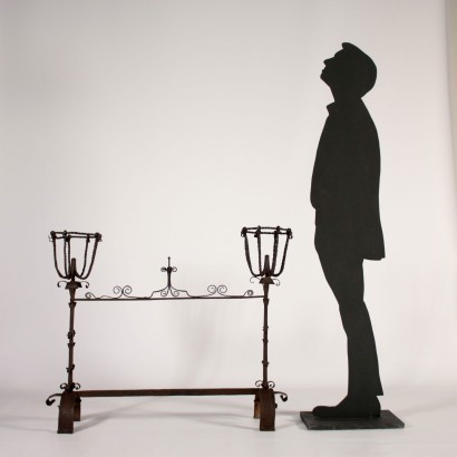 Wrought Iron Fireplace Andiron Italy 17th-18th Century