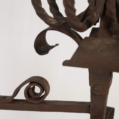 Wrought Iron Fireplace Andiron Italy 17th-18th Century