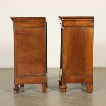 Pair of Nightstands Walnut Italy Mid 19th Century