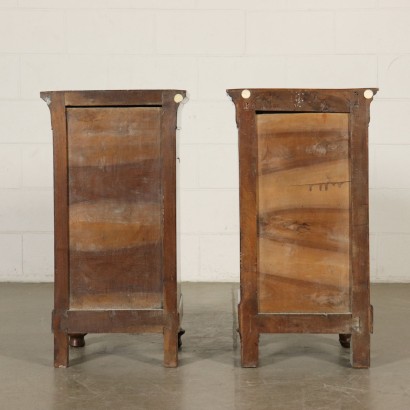 Pair of Nightstands Walnut Italy Mid 19th Century