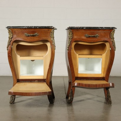 Pair of Revival Nightstands Mahogany Italy 20th Century