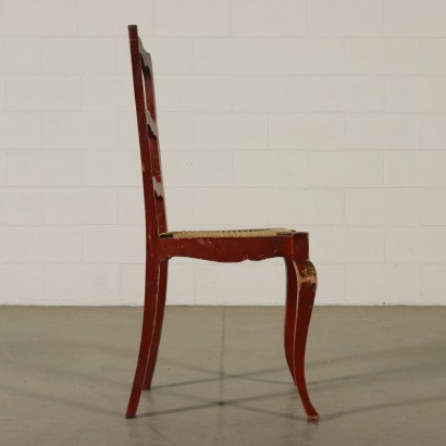 Sechs Lackierte Stühle Italien 20. Jahrhundert