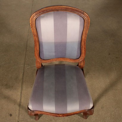 Suite de six Chaises Louis XV Noyer Italie Première Moitié '700