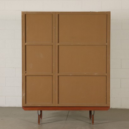 Armoire Placage de Teck Tissu Métal Bois Italie Années 60