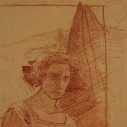 Set of Seven Drawings by Anna Bocca 20th Century