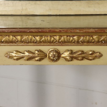 Konsole mit Spiegel Lackiert Vergoldet Italien 19. Jahrhundert