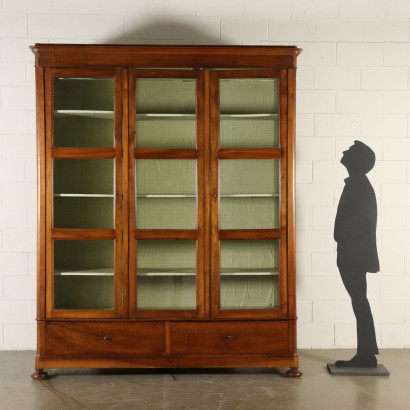 Bookcase Three Doors Walnut Italy 19th Century