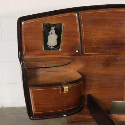 Doppelbett Palisander Furnier Vintage Italien 50er-60er Jahre