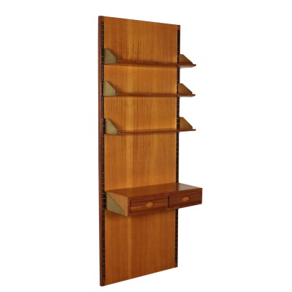 Bookcase Tanganyika Walnut Veneer Vintage Italy 1960s