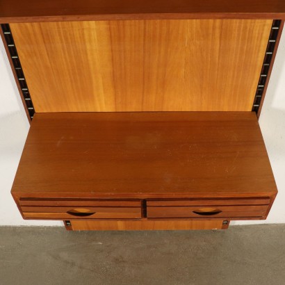 Bookcase Tanganyika Walnut Veneer Vintage Italy 1960s