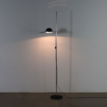 Floor Lamp Lacquered Aluminium Chromed Metal Vintage Italy 1960s