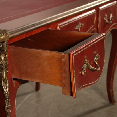 Desk Serpentine Legs Drawers Italy Mid 20th Century