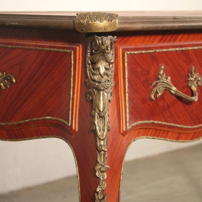 Desk Serpentine Legs Drawers Italy Mid 20th Century