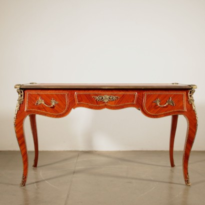 Desk Serpentine Legs Drawers Italy Mid 20th Century