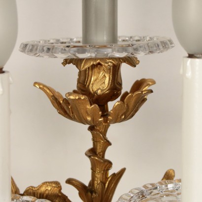 Candélabre Bronze doré Verre de Baccarat Premier '900