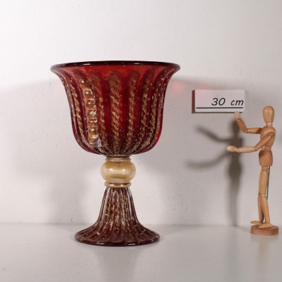 Vase im Stil von Barovier & Toso Glas Murano 20. Jahrhundert