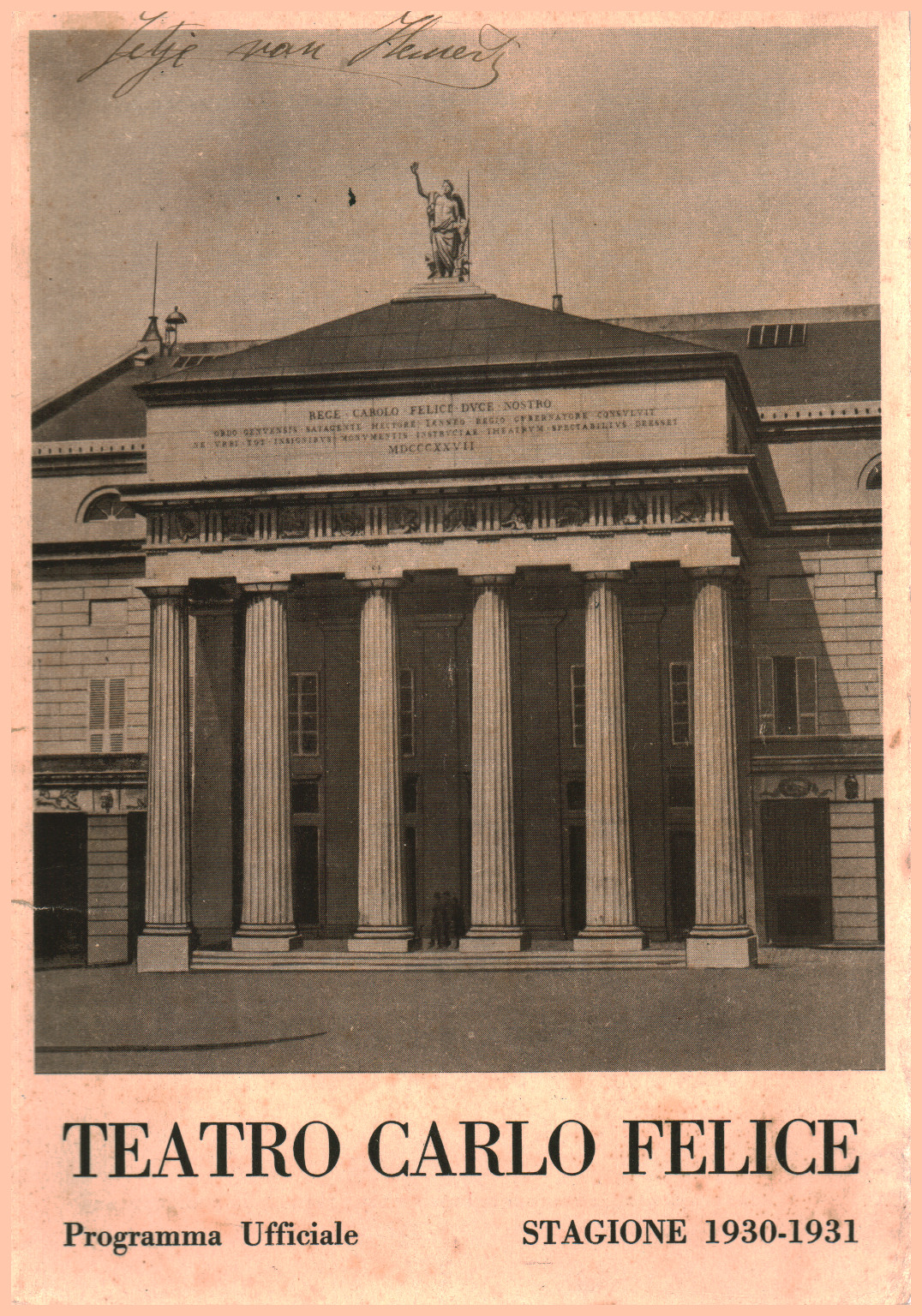 Teatro Carlo Felice Programma Ufficiale Stagione 1, s.a.