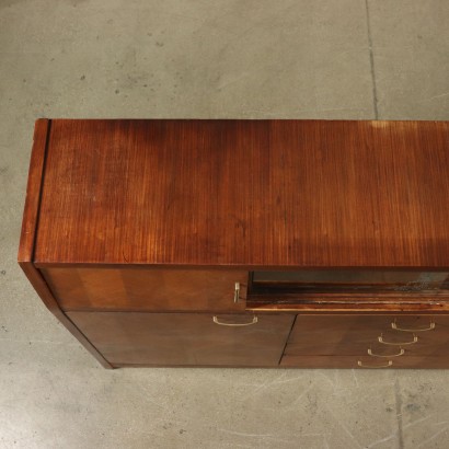 Cupboard Rosewood Veneer Glass Vintage Italy 1960s