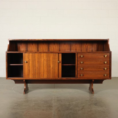 Buffet Rosewood Veneer Brass Vintage Italy 1960s