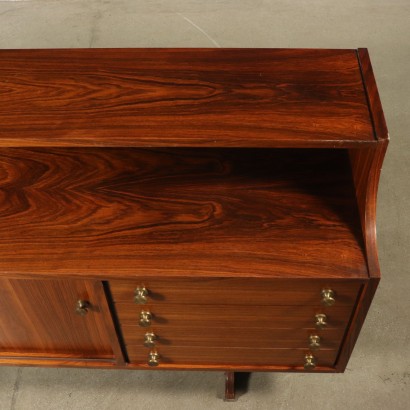 Buffet Rosewood Veneer Brass Vintage Italy 1960s