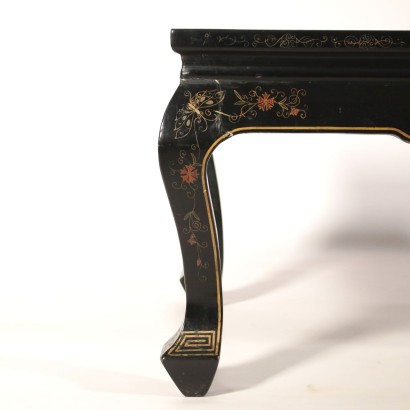 Chinoiserie Coffee Table Lacquered Wood Crystal Italy 20th Century