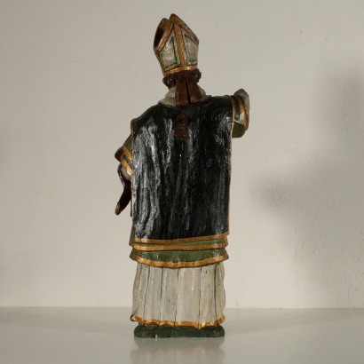 Wooden Sculpture St. Ambrose Italy 17th Century