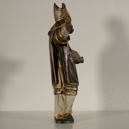 Wooden Sculpture St. Ambrose Italy 17th Century