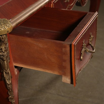 Desk Serpentine Legs Drawers Italy Mid 20th Century