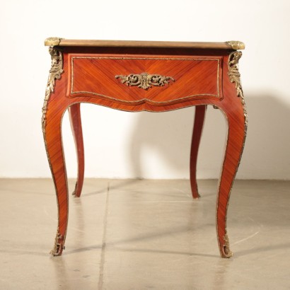 Bureau Placage de Bois de Rose Cuir Bronze Italie Moitié '900