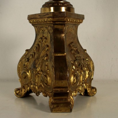 Table Lamp with Lampshade Brass Sheet Italy Early 1900s