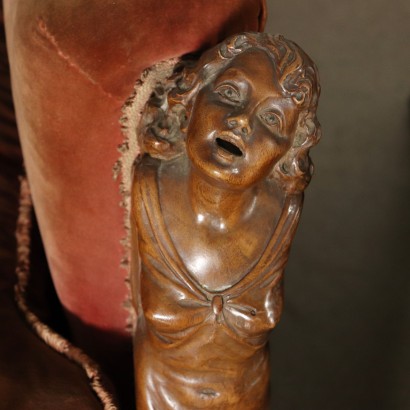 Paire de Fauteuils Sculptés Noyer Italie Premier '900