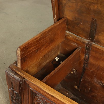 Carved Storage Bench Walnut Italy 18th Century