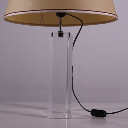 Lampe de Table Plexiglas Papier Fabriqué en Italie Années 80
